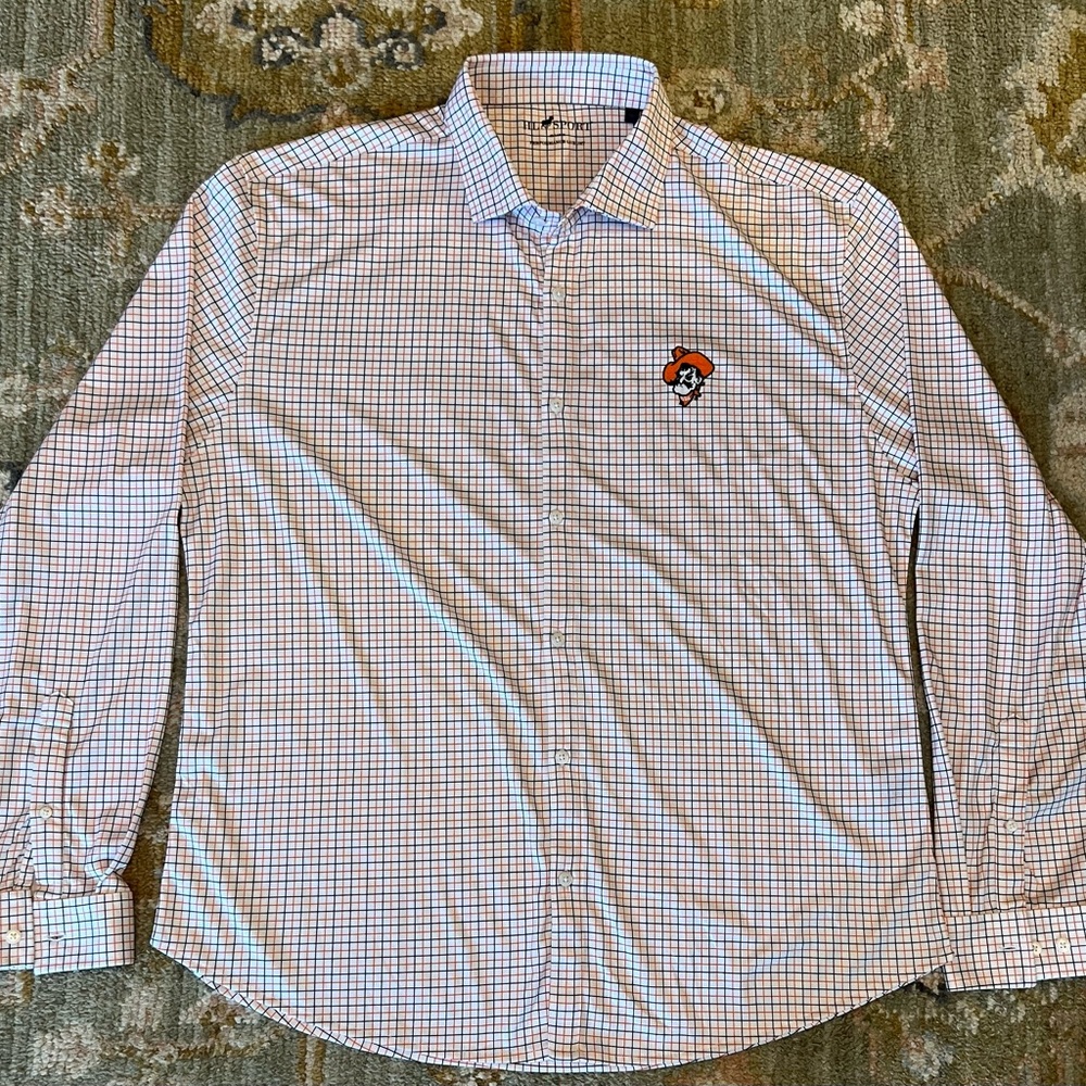 Oklahoma‎ State Cowboys Horn Legend Sport Long Sleeve Button Up Shirt Size XXL